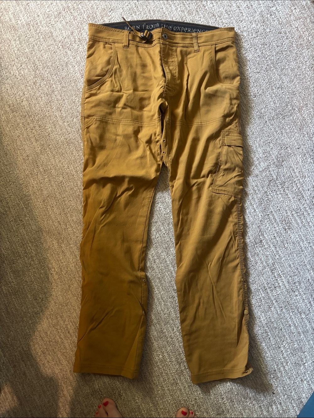 Prana Men's straight Cargo Pants in Mustard